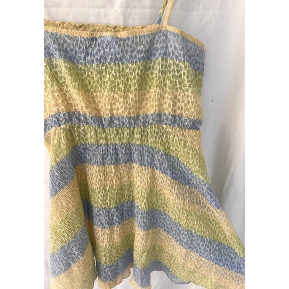 VTG Beatrice Smocked Ombre Striped Cami Top Women’s Size XS Pastel Summer Flow - Picture 4 of 5